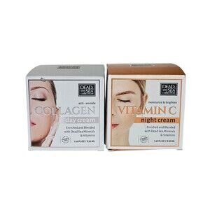 2 Pack Dead Sea Collection Collagen Day Cream & Vitamin C Night Cream 1.69oz